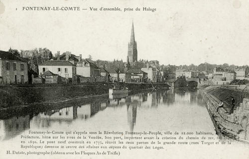 Fontenay-le-Comte - Vue d'ensemble prise du Halage. Marais poitevin