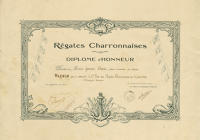 3223 Diplome d'Honneur - Régates Charonnaise 1947 