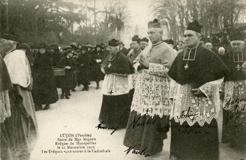 Luçon – Sacre de Mgr Mignen, Evêque de Montpellier, le 21 novembre 1922.