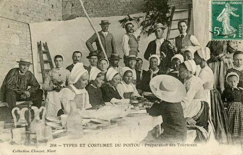 Types et costumes du Poitou - Préparation des tourteaux