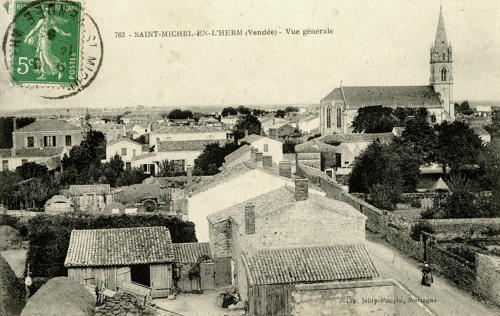 Saint-Michel-en-l'Herm - Vue générale. Marais poitevin