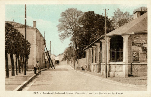 Saint-Michel-en-l'Herm - Les Halles et la Place. Marais poitevin