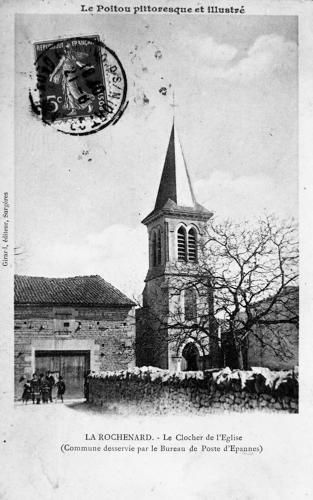 La Rochenard - Le clocher de l'Eglise. Marais poitevin
