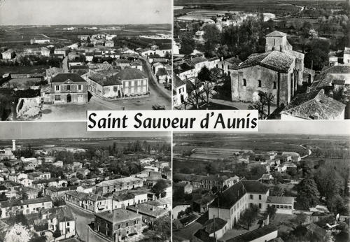 Saint-Sauveur-d'Aunis - L'Eglise, la Mairie et le Groupe scolaire. Marais poitevin