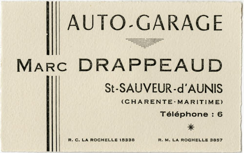 Saint-Sauveur-d'Aunis. Carte de visite garage Drappeaud. Marais poitevin