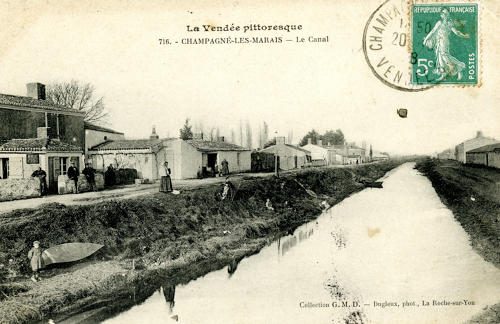 Champagné-les-Marais - Le Canal de Champagné. Marais poitevin