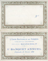 3850 1er banquet annuel - Dimanche 18 février 1894 