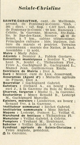 Annuaire de la Vendée - Statistiques administratif, commercial, touristique 1939