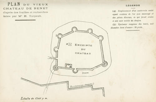 Benet - Plan du vieux château d'après H. Turpaud. Marais poitevin