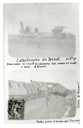 Benet - Le déraillement de Belleau, 22 octobre 1907. Marais poitevin