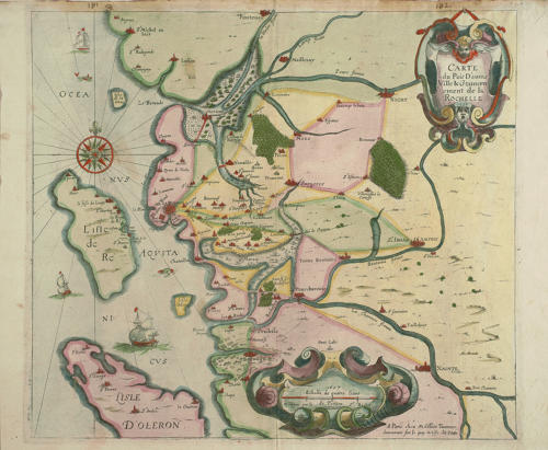 Carte du Pays d'Aunis, ville et gouvernement de La Rochelle édité en 1627