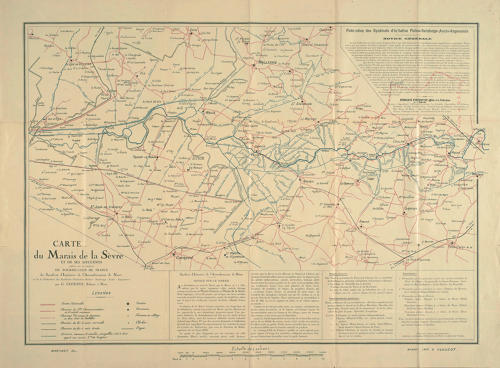 Carte du Marais de la Sèvre et de ses affluents