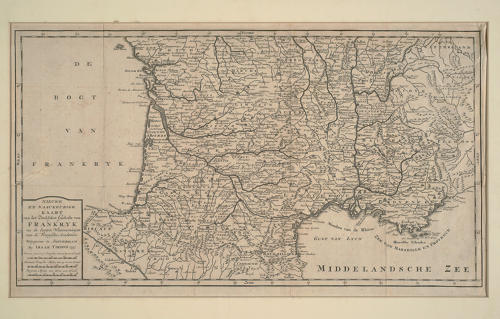 Carte du Sud de la France publiée à Amsterdam par Isaak Tirion - Milieu 18e siècle