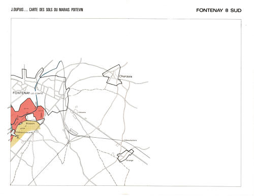 Carte des sol du Marais poitevin. Fontenay 8 Sud, dressée fin des années 1970