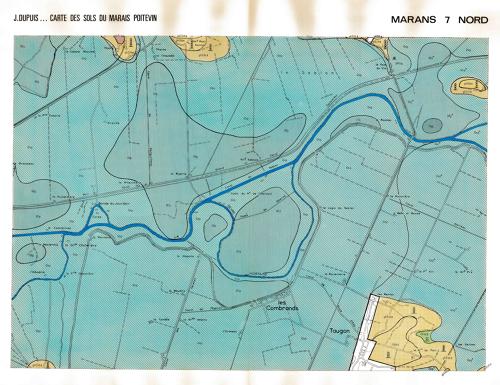 Carte des sol du Marais poitevin. Marans 7 Nord, dressée fin des années 1970