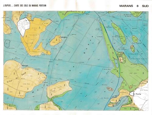 Carte des sol du Marais poitevin. Marans 8 Sud, dressée fin des années 1970