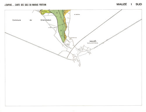 Carte des sol du Marais poitevin. Mauzé 1 Sud, dressée fin des années 1970