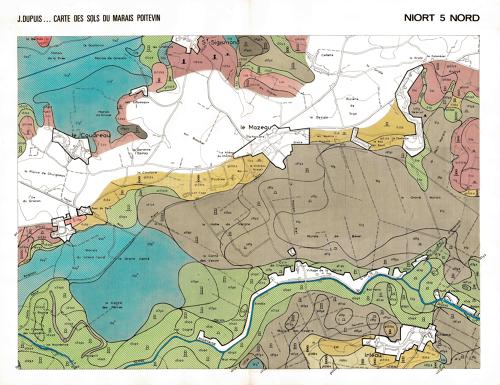 Carte des sol du Marais poitevin. Niort 5 Nord, dressée fin des années 1970