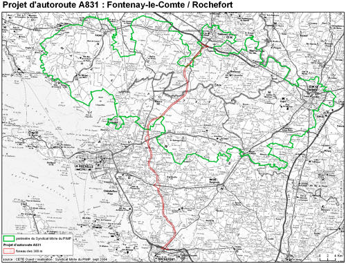 Projet d'autoroute A831 : Fontenay-le-Comte/Rochefort