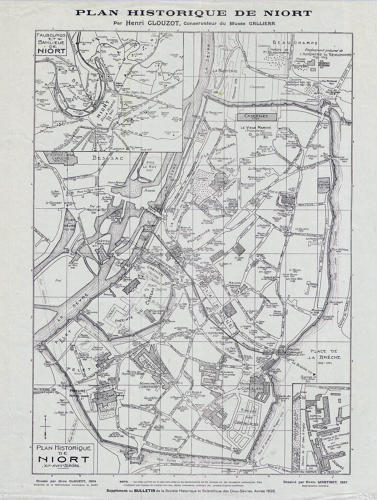Carte historique de Niort par Henri Clouzot, Conservateur du Musée Galliera