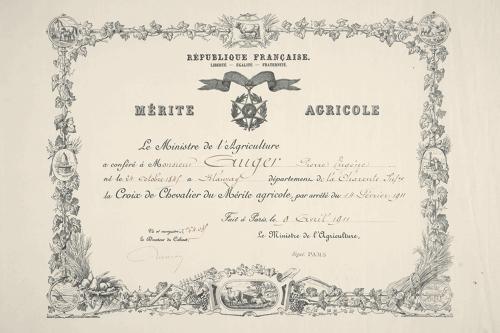Diplôme du mérite agricole - 1911