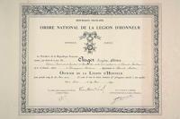 6012 Diplôme de l'Ordre national de la Légion d'Honneur - 1949 