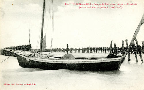 L'Aiguillon-sur-Mer - Barque de Bouchoteurs dans les Bouchots