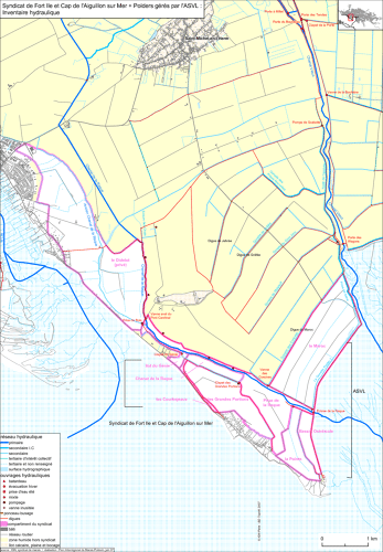 Inventaire hydraulique: Syndicat de Fort Ile et Cap de l'Aiguillon dur mer et polders gérés par l'ASVL