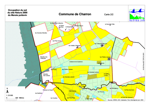 Occupation du sol du site Natura 2000 du Marais poitevin en 2004: commune de Charron sud (carte 2/2)
