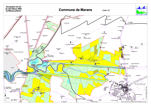 Occupation du sol du site Natura 2000 du Marais poitevin en 2004: commune de Marans ouest (carte 1/2)