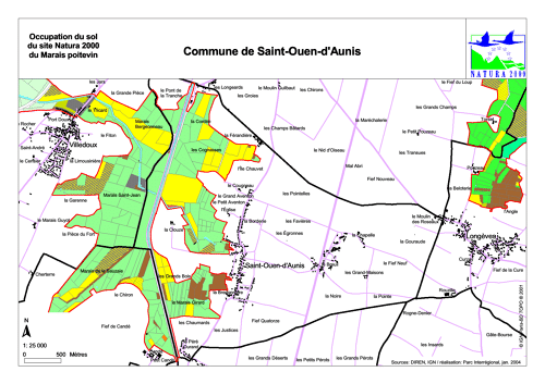 Occupation du sol du site Natura 2000 du Marais poitevin en 2004: commune de Saint-Ouen-d'Aunis