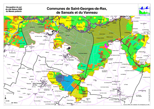 Occupation du sol du site Natura 2000 du Marais poitevin en 2004: communes de Saint-Georges-de-Rex, Sansais et du Vanneau-Irleau