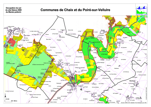 Occupation du sol du site Natura 2000 du Marais poitevin en 2004: commune de Chaix et du Poiré-sur-Velluire