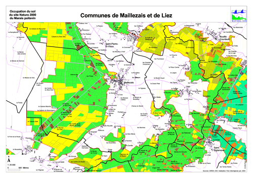 Occupation du sol du site Natura 2000 du Marais poitevin en 2004: commune de Maillezais et de Liez