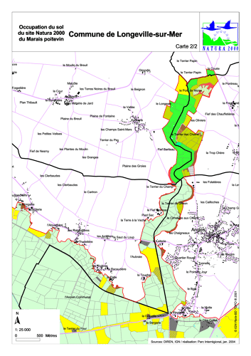 Occupation du sol du site Natura 2000 du Marais poitevin en 2004: commune de Longeville-sur-Mer est (carte 2/2)