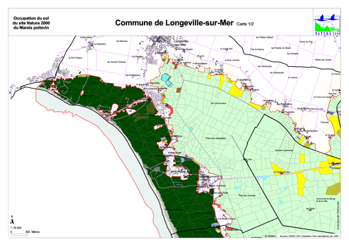Occupation du sol du site Natura 2000 du Marais poitevin en 2004: commune de Longeville-sur-Mer ouest (carte 1/2)