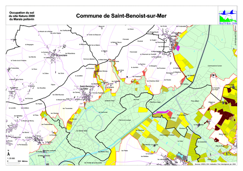Occupation du sol du site Natura 2000 du Marais poitevin en 2004: commune de Saint-Benoist-sur-Mer