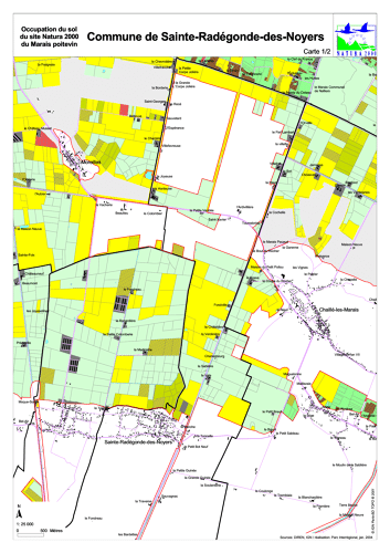 Occupation du sol du site Natura 2000 du Marais poitevin en 2004: commune de Sainte-Radégonde-des-Noyers nord (carte 1/2)