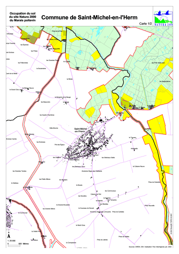 Occupation du sol du site Natura 2000 du Marais poitevin en 2004: commune de Saint-Michel-en-l'Herm nord (carte 1/2)