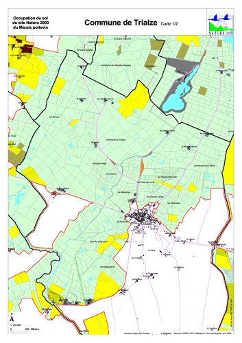 Occupation du sol du site Natura 2000 du Marais poitevin en 2004: commune de Traize nord (carte 1/2)