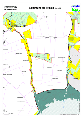 Occupation du sol du site Natura 2000 du Marais poitevin en 2004: commune de Traize sud (carte 2/2)