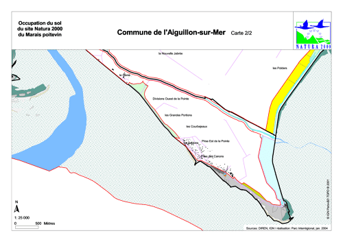 Occupation du sol du site Natura 2000 du Marais poitevin en 2004: commune de l'Aiguillon-sur-Mer sud (carte 2/2)