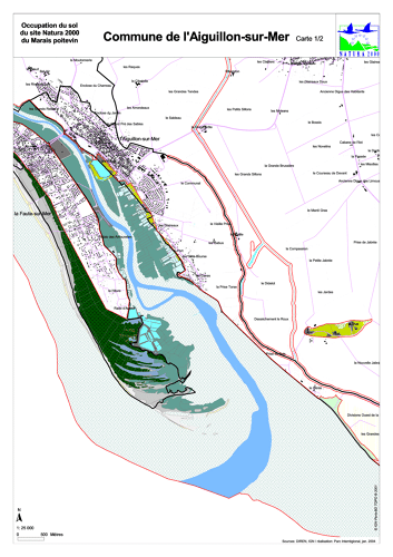 Occupation du sol du site Natura 2000 du Marais poitevin en 2004: commune de l'Aiguillon-sur-Mer nord (carte 1/2)