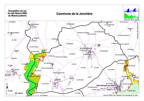 Occupation du sol du site Natura 2000 du Marais poitevin en 2004: commune de la Jonchère