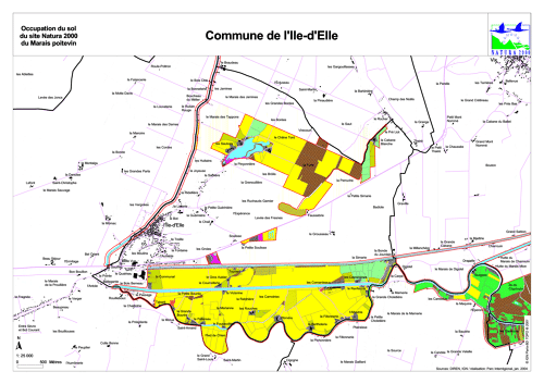 Occupation du sol du site Natura 2000 du Marais poitevin en 2004: commune de l'Ile d'Elle