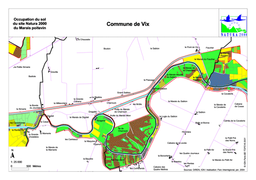 Occupation du sol du site Natura 2000 du Marais poitevin en 2004: commune de Vix