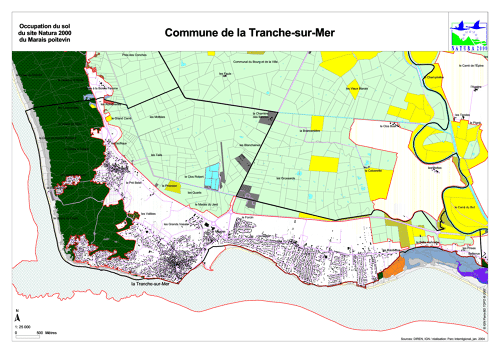 Occupation du sol du site Natura 2000 du Marais poitevin en 2004: commune de la Tranche-sur-Mer
