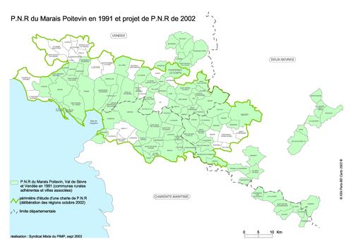 Parc naturel régional en 1991 et projet de PNR en 2002