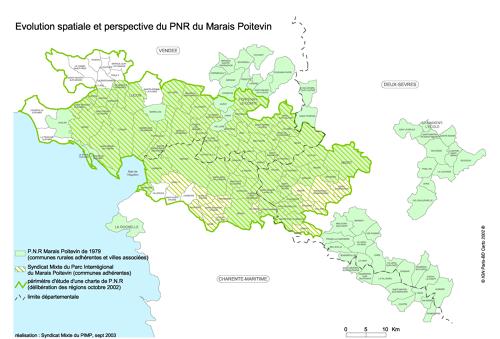 Evolution spatiale et perspective du Parc naturel régional du Marais poitevin de 1979 à 2002