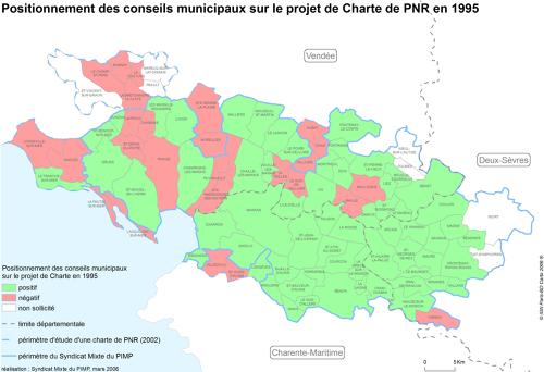 Positionnement des conseils municipaux sur le projet de Charte de Parc naturel régional en 1995